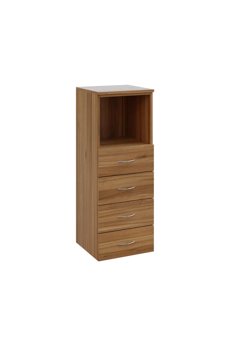 N 3 - 44ZN kancelářská skříň, 4-zásuvková/nika, 1100x400x400, ořech světlý